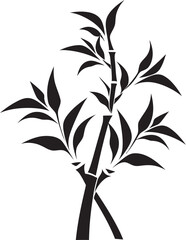 Black Beauty in Botanical Artistry Iconic Bamboo Emblem Bamboo Zen Design Unveiled in Black Elegant Logo with Vector Icon