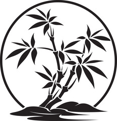 Tranquil Serenity in Black Natural Beauty with Bamboo in Vector Black Beauty in Botanical Artistry Iconic Bamboo Emblem