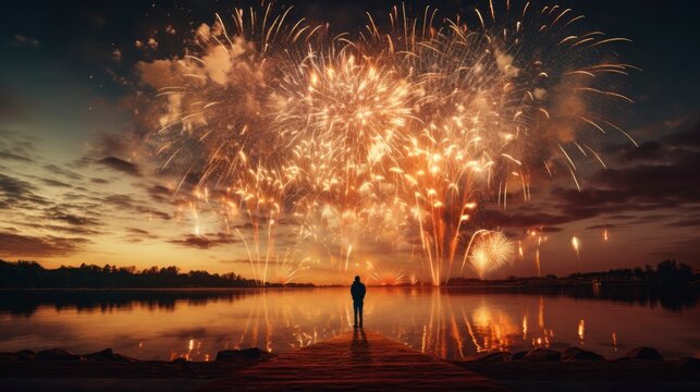 fireworks on the river