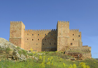 Fototapeta na wymiar Medieval Castle of the Bishops of Sigüenza, is located in Sigüenza in the Province of Guadalajara in central Spain.