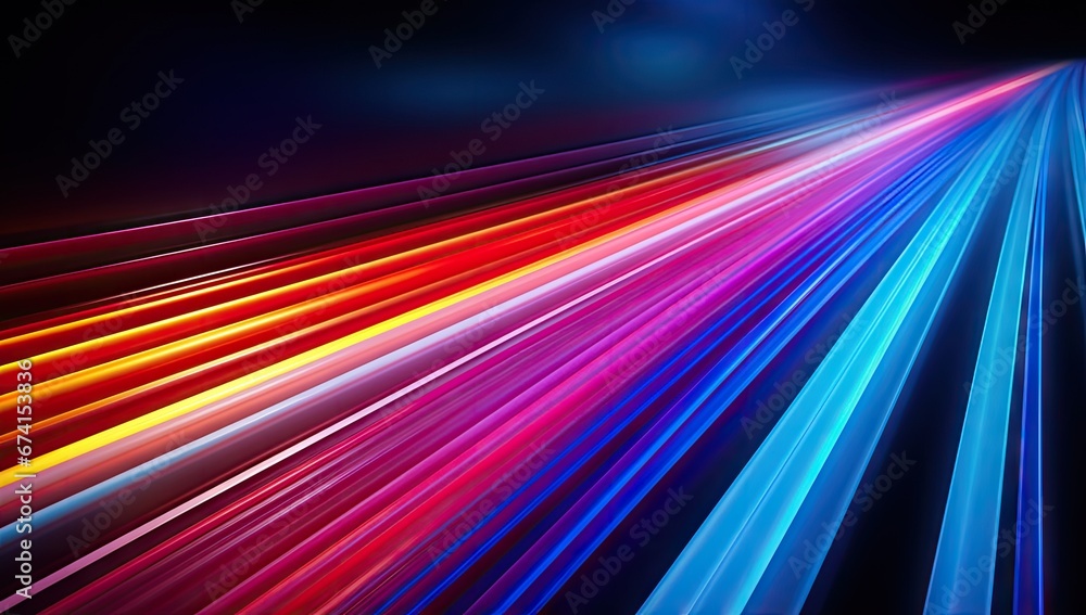 Poster an abstract background of colored light lines generative ai