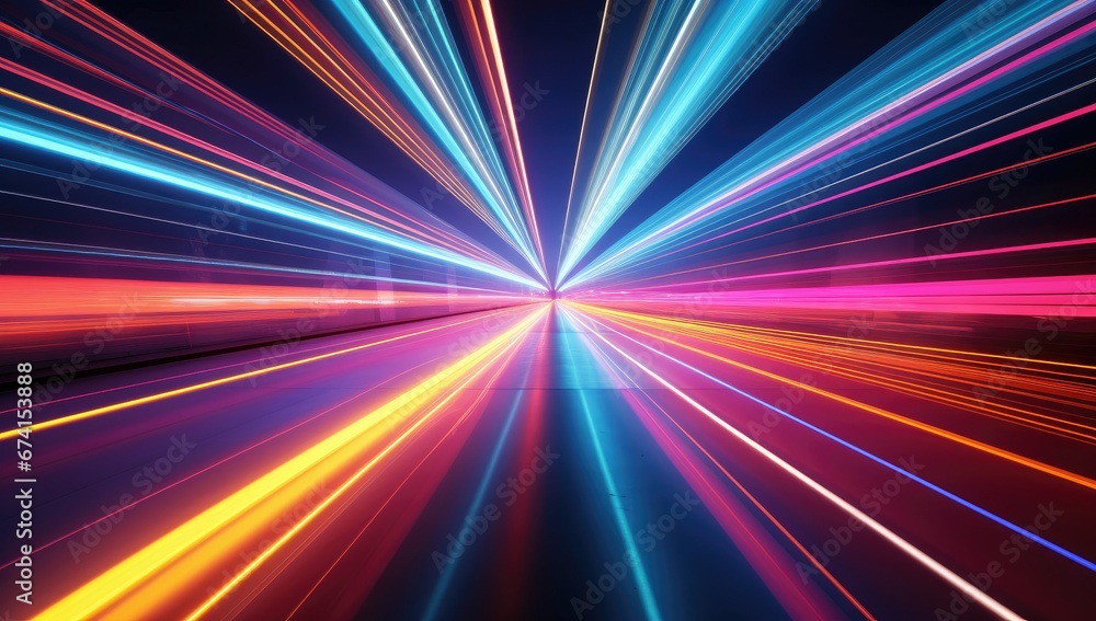 Poster abstract background with colored light streaks generative ai