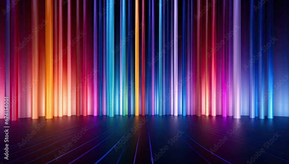 Poster an abstract background of colored light lines generative ai