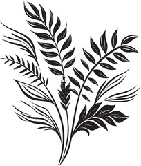 Obraz premium Lush Botanical Beauty Black Floral Logo Vector Icon Tropical Splendor Botanical Floral Emblem in Black