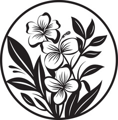 Vector Artistry Unveiled Exotic Floral Logo Tropical Beauty Black Floral Icon in Vector
