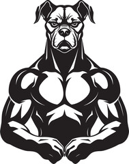 Elegant Black Logo Boxer Dog as a Boxer Mascot Vector Icon Vector Artistry Athletic Boxer Emblem in Black