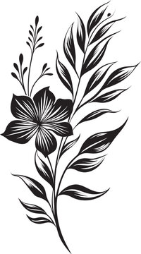 Elegant Oasis Botanical Tropical Floral Logo Iconic Paradise Unleashed Black Emblem Design
