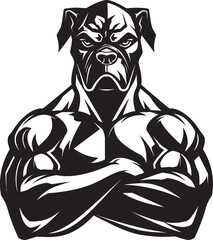 Sporting Spirit Vector Icon in Black Vector Artistry Unveiled Boxer Dog Mascot Logo