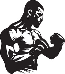 Elegant Fighter Boxing Man as a Logo Design Iconic Strength Unleashed Black Emblem Design