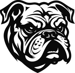 Mighty Canine Vector Icon in Black Vector Artistry Bulldog Emblem in Black