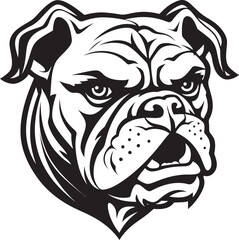 Bulldog Tenacity Unveiled Black Logo with Bulldog Mighty Canine Vector Icon in Black
