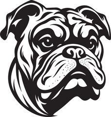 Dog Elegance in Monochrome Black Vector Icon Vector Artistry Redefined Bulldog Emblem