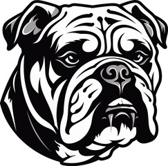 Bulldog Power Black Logo Design with Icon Black and Bold Bulldog Vector Icon