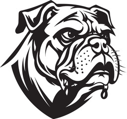 Mighty Mascot Black Bulldog Logo Vector Icon Bulldog Tenacity Black Emblem Design