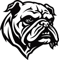 Powerful Paws Black Bulldog Icon in Vector Elegant Bulldog Bulldog as a Logo Design