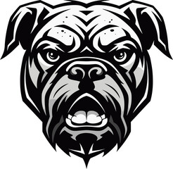 Canine Courage Vector Icon in Black Vector Artistry Unveiled Bulldog Emblem