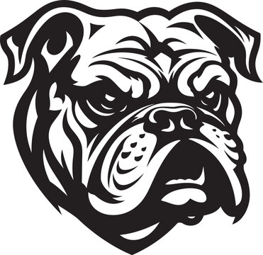 Vector Artistry Bulldog Emblem in Black Bulldog Power Black Logo Design with Icon