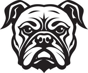 Iconic Strength Unleashed Black Emblem Design Black and Dynamic Bulldog Vector Symbol