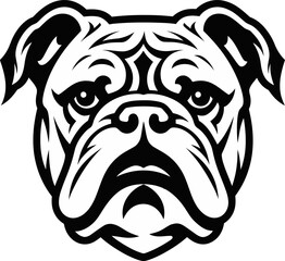 Black Beauty Bulldog Logo Mastery Exquisite Dog Art Bulldog in Black Vector