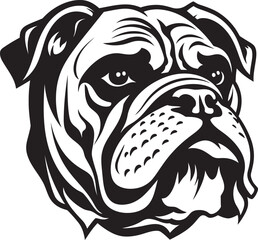 Canine Courage Vector Icon in Black Vector Artistry Unveiled Bulldog Emblem