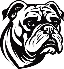 Black and Dynamic Bulldog Vector Symbol Majestic Mascot Bulldog Logo