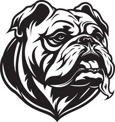 Iconic Strength Unleashed Black Emblem Design Black and Dynamic Bulldog Vector Symbol