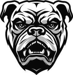 Vector Artistry Unveiled Bulldog Emblem Powerful Paws Black Bulldog Icon in Vector