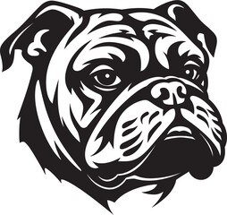 Victorious Bulldog Black Logo Design Masterpiece Bulldog Majesty Iconic Emblem in Black
