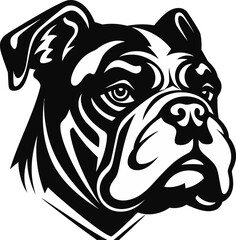 Courageous Canine Bulldog Design Emblem Elegance in Black Bulldog Logo Excellence
