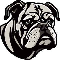 Iconic Bulldog Vigor Vector Design in Black Victorious Emblem Black Bulldog Icon in Vector