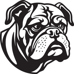 Victorious Emblem Black Bulldog Icon in Vector Bulldog Grandeur Black Logo with Iconic Power