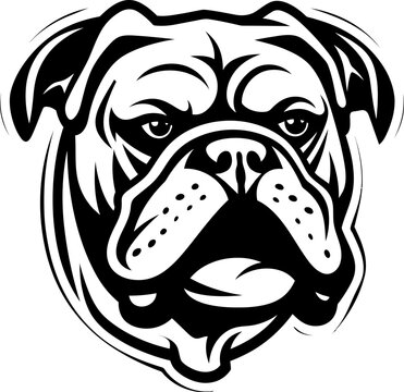 Regal Dog Art Bulldog in Black Vector Icon Fearless Defender Black Logo with Bulldog Icon