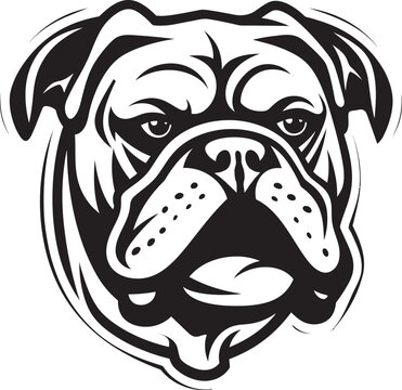 Fearless Defender Black Logo with Bulldog Icon Iconic Bulldog Vigor Vector Design in Black