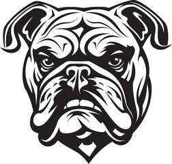Courageous Canine Bulldog Design Emblem Elegance in Black Bulldog Logo Excellence