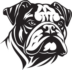 Bulldog Royalty Black Logo Vector Icon Courageous Canine Bulldog Design Emblem
