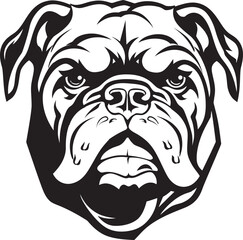 Elegance in Black Bulldog Logo Excellence Regal Dog Art Bulldog in Black Vector Icon