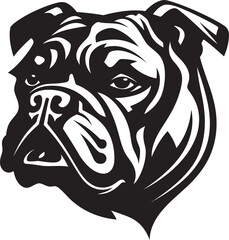 Victorious Bulldog Black Logo Design Masterpiece Bulldog Majesty Iconic Emblem in Black