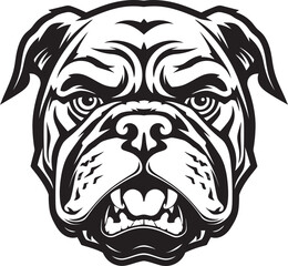 Bold and Fearless Black Logo with Bulldog Bulldog Royalty Black Logo Vector Icon