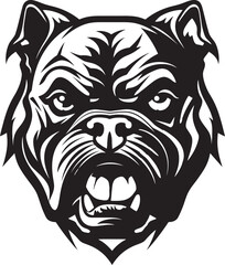 Elegance in Black Bulldog Logo Excellence Epic Black Logo Cartoon Punching Fist through Cracked Wall