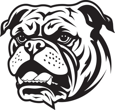 Bulldog Royalty Black Logo Vector Icon Courageous Canine Bulldog Design Emblem