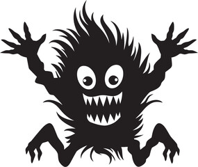 Creepy Cartoon Monster Design Emblem in Black Black Beauty Cartoon Monster Logo Mastery