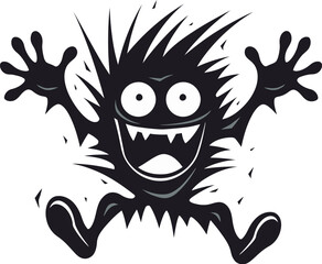 Beastly Charm Black Logo with Cartoon Monster Monsters Tale Vector Icon in Black