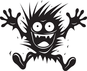 Monsters Tale Vector Icon in Black Vector Artistry Unveiled Cartoon Monster Emblem