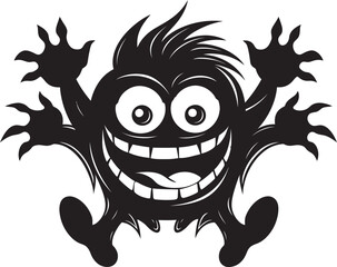 Creature Comfort Black Vector Icon Vector Artistry Redefined Cartoon Monster Emblem