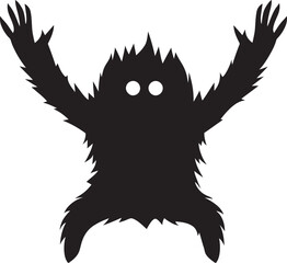 Iconic Creature Cartoon Monster in Black Logo Monstrous Marvel Black Cartoon Monster Logo Icon