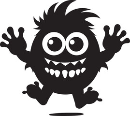 Beastly Charm Black Logo with Cartoon Monster Monsters Tale Vector Icon in Black