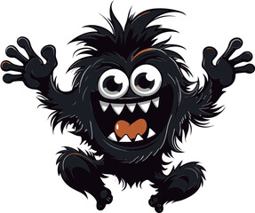 Creature Comfort Black Vector Icon Vector Artistry Redefined Cartoon Monster Emblem