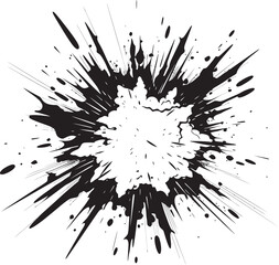 Adventurous Art Vector Icon in Black Kaboom Comic Design Explosive Emblem in Black