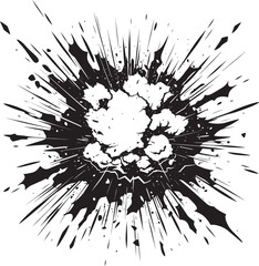 Exciting Explosion Black Vector Icon Dynamic Burst Black Logo with Comic Explosion