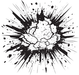 Iconic Boom Black Emblem Design Black and Explosive Comic Explosion Vector Symbol